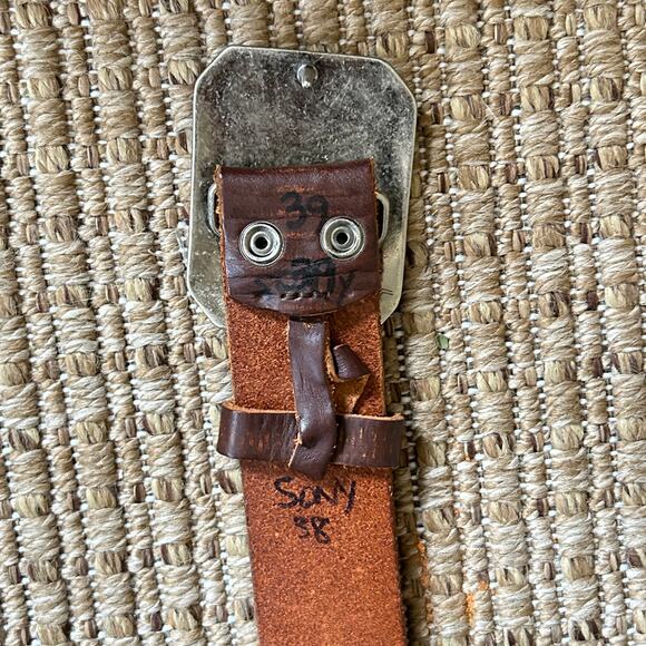 1970s Vintage Brutalist Artisan Leather Belt main image 8